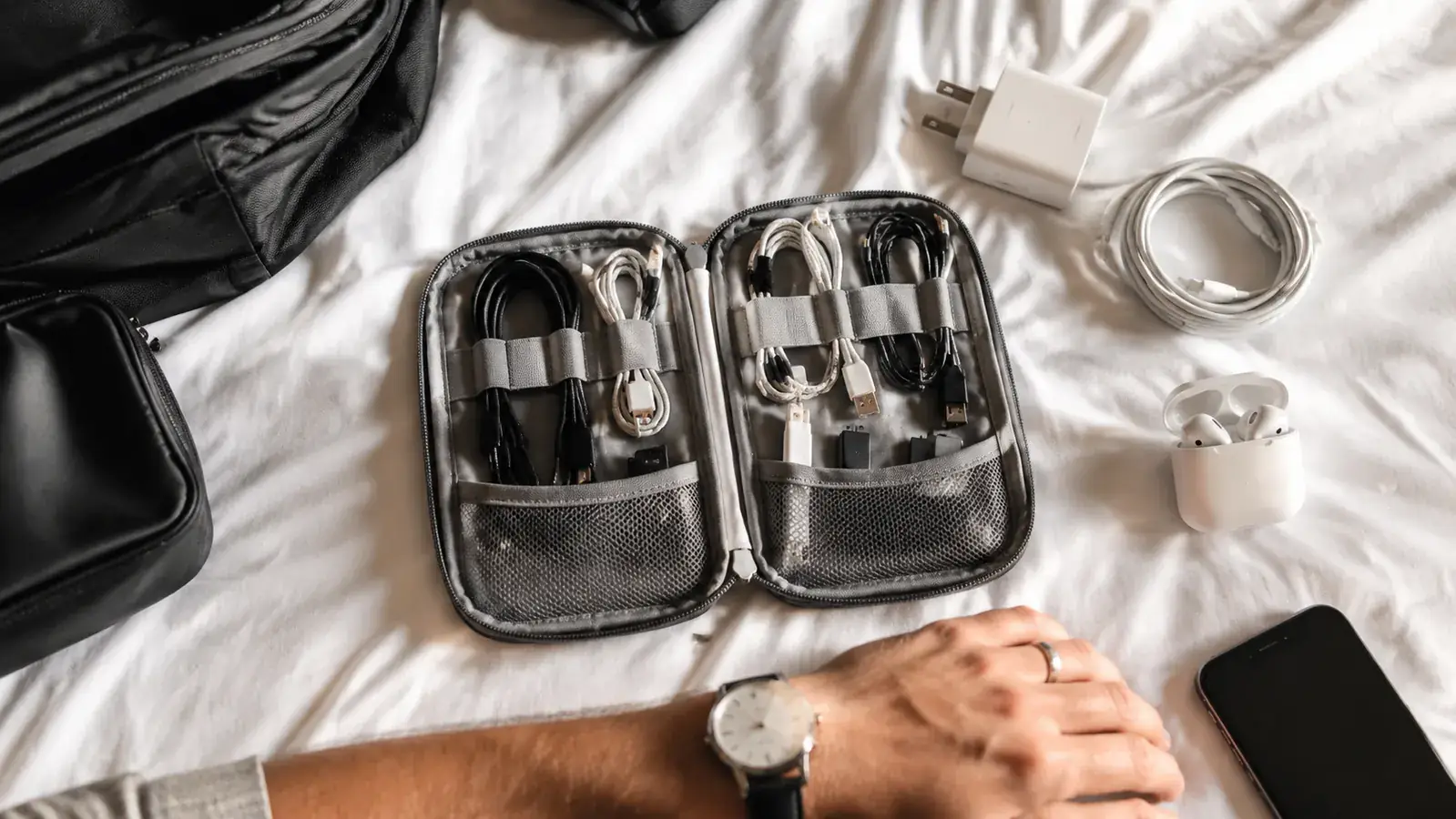 How to Keep All Your Chargers and Cables Organized While Traveling